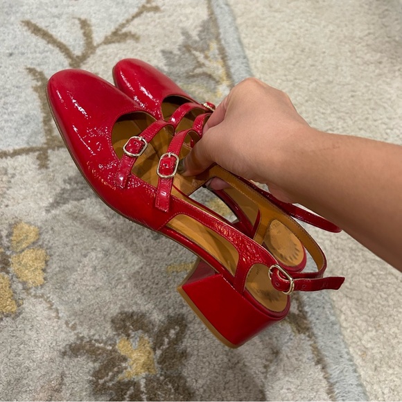 Sezane Paula Babies Block Heels in Red - Picture 8 of 15